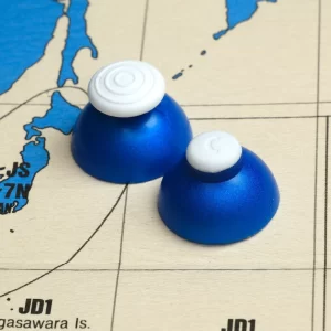 Custom Rubber Capped GameCube Sticks - Cobalt Blue / White