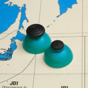 Custom Rubber Capped GameCube Sticks - Greenish Blue / Black