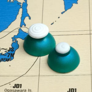 Custom Rubber Capped GameCube Sticks - Greenish Blue / White